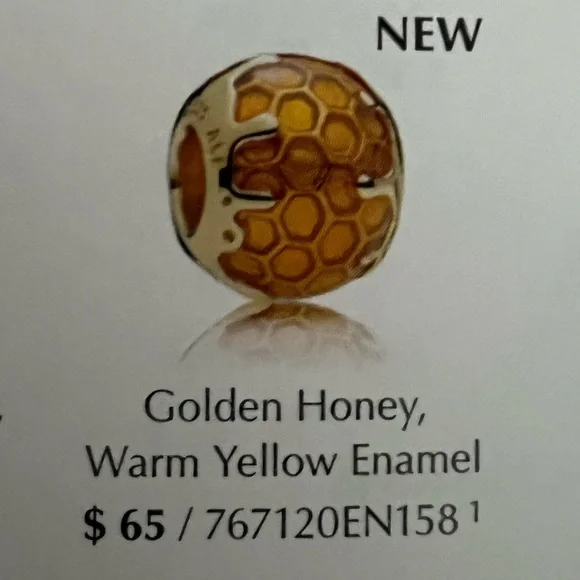 Pandora Shine Golden Honey Warm Yellow Enamel Charm - Picture 7 of 8